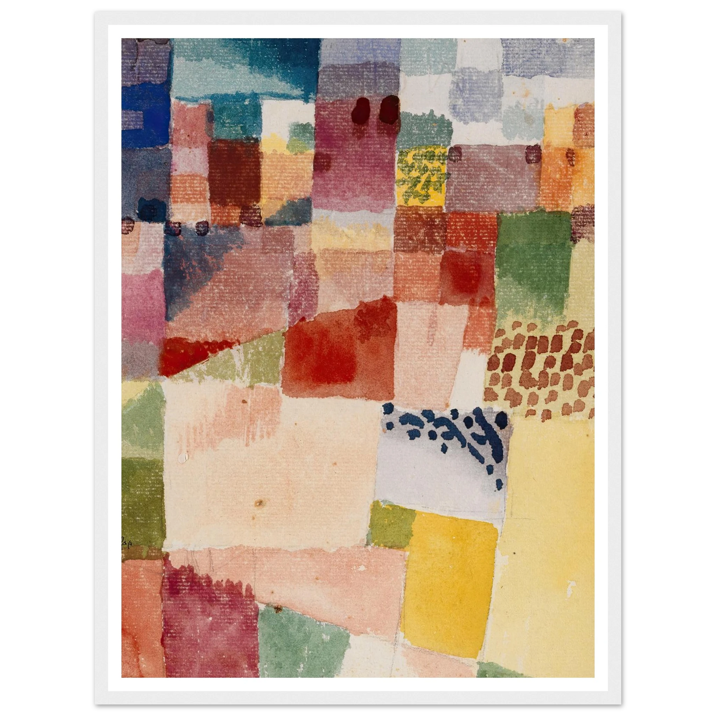 Motif from Hammamet (1914) Art Print | Paul Klee - Framed Poster - 30x40 cm / 12x16″ - Black frame