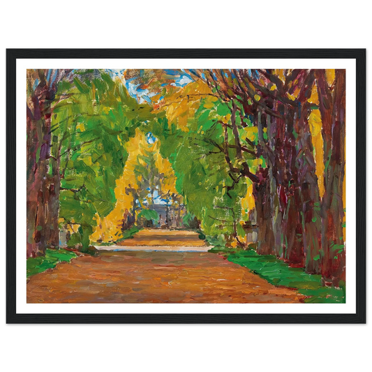 Motiv aus dem Schloßpark in Jevisovice (c. 1930) Art Print | Carl Moll - Framed Poster - 30x40 cm / 12x16″ - Black frame