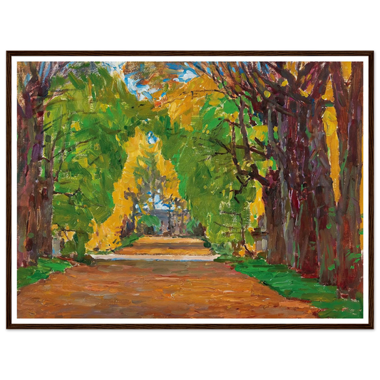 Motiv aus dem Schloßpark in Jevisovice (c. 1930) Art Print | Carl Moll - Framed Poster - 30x40 cm / 12x16″ - Black frame