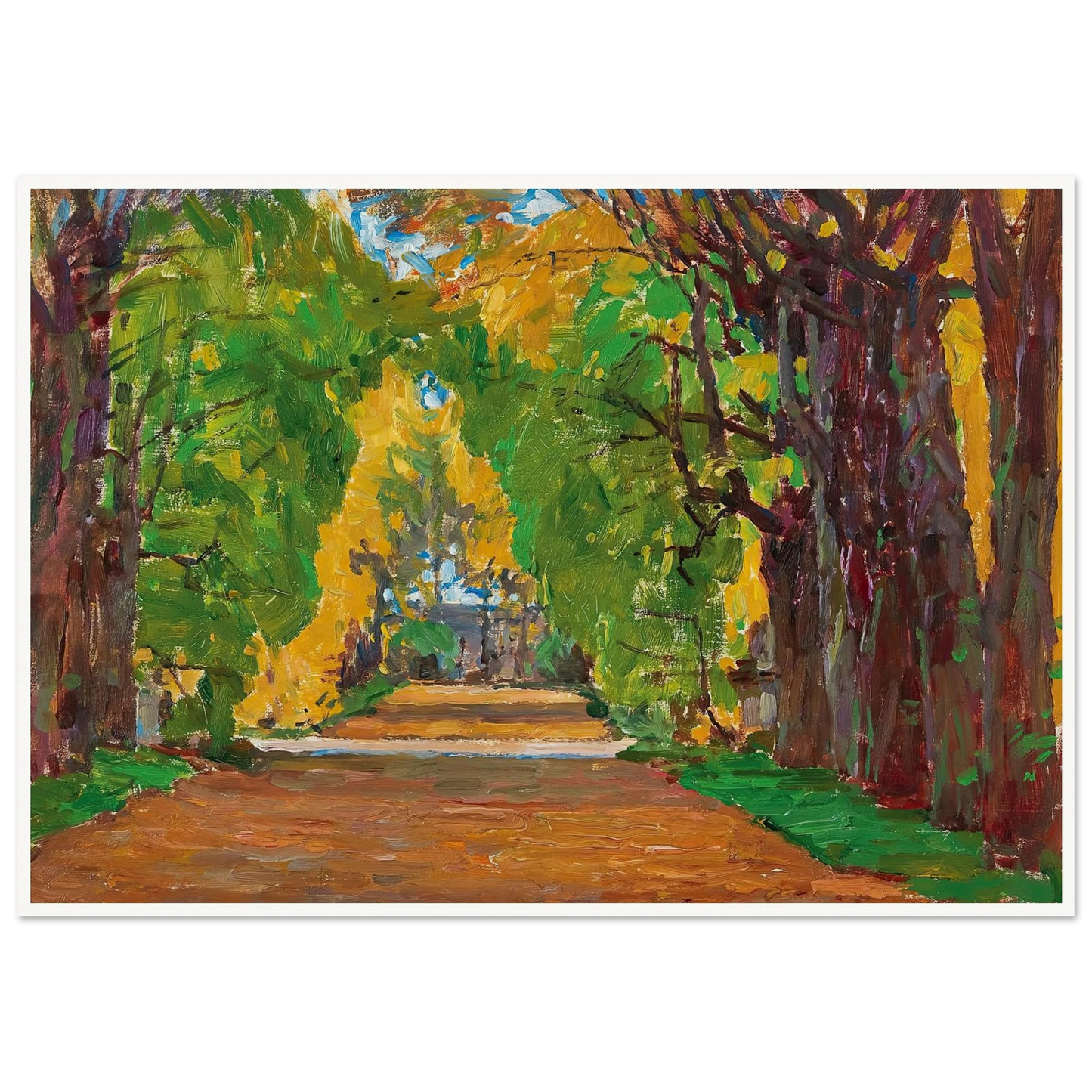 Motiv aus dem Schloßpark in Jevisovice (c. 1930) Art Print | Carl Moll - Framed Poster - 30x40 cm / 12x16″ - Black frame