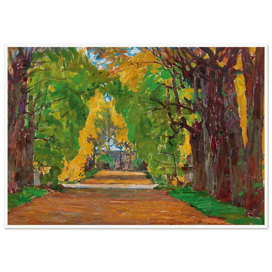 Motiv aus dem Schloßpark in Jevisovice (c. 1930) Art Print | Carl Moll - Framed Poster - 30x40 cm / 12x16″ - Black frame