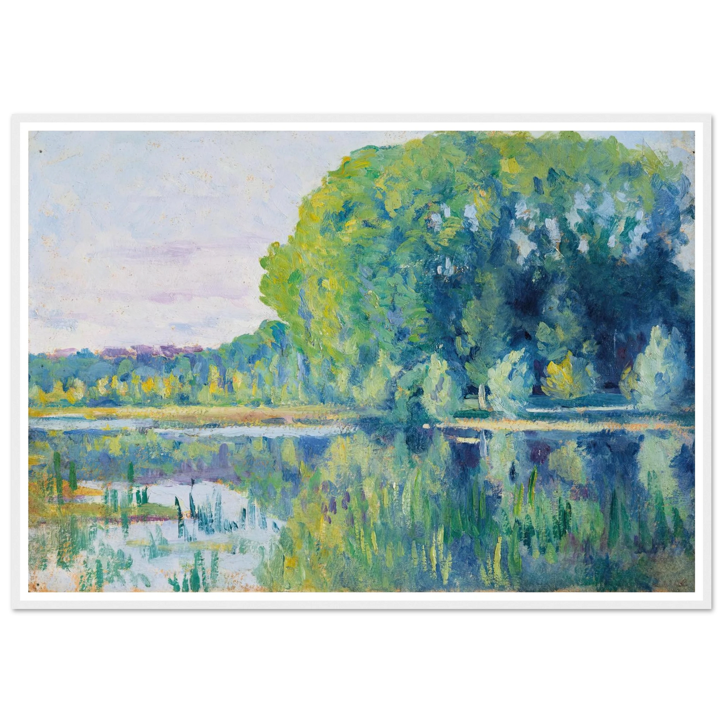 Moulineux, L’Etang (c. 1900–1905) Art Print | Maximilien Luce - Framed Poster - 30x40 cm / 12x16″ - Black frame
