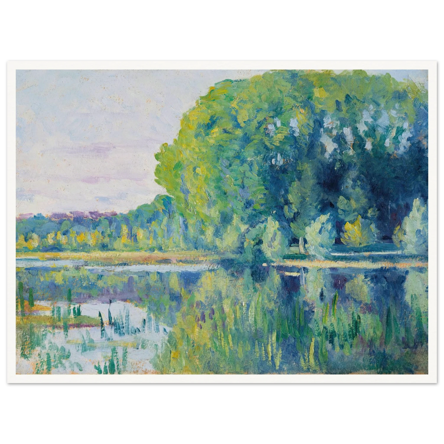Moulineux, L’Etang (c. 1900–1905) Art Print | Maximilien Luce - Framed Poster - 30x40 cm / 12x16″ - Black frame
