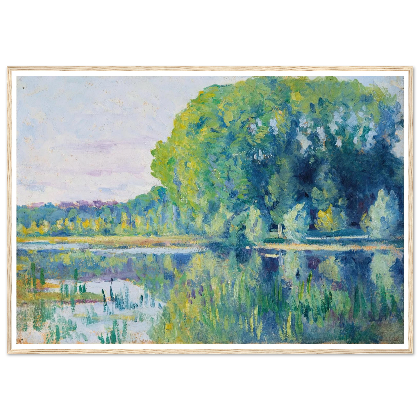 Moulineux, L’Etang (c. 1900–1905) Art Print | Maximilien Luce - Framed Poster - 30x40 cm / 12x16″ - Black frame