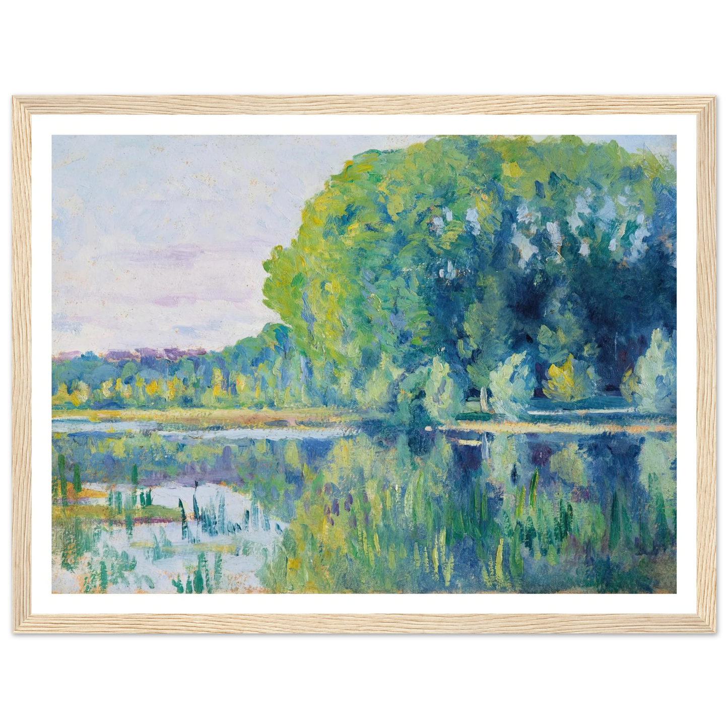 Moulineux, L’Etang (c. 1900–1905) Art Print | Maximilien Luce - Framed Poster - 30x40 cm / 12x16″ - Black frame