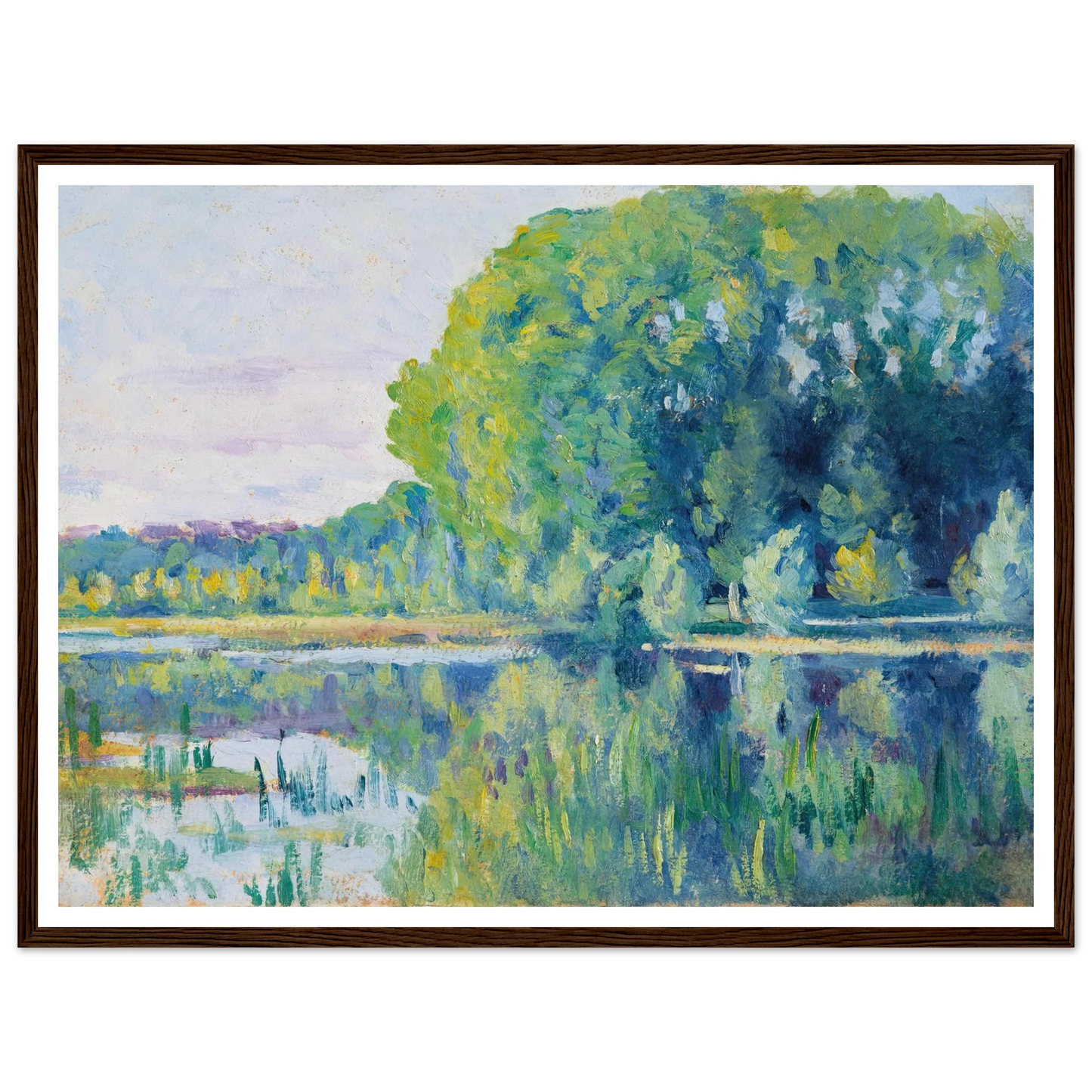 Moulineux, L’Etang (c. 1900–1905) Art Print | Maximilien Luce - Framed Poster - 30x40 cm / 12x16″ - Black frame