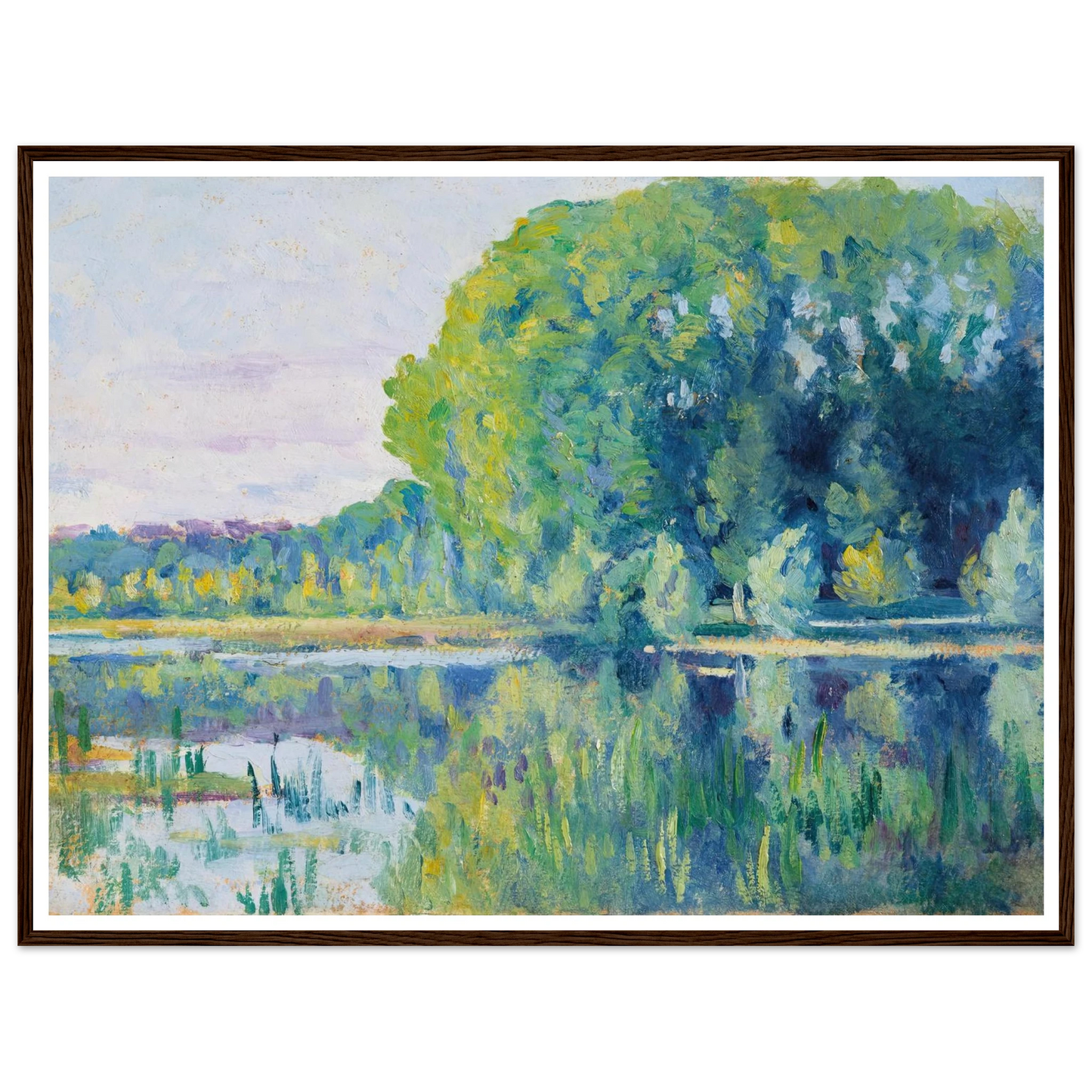 Moulineux, L’Etang (c. 1900–1905) Art Print | Maximilien Luce - Framed Poster - 30x40 cm / 12x16″ - Black frame