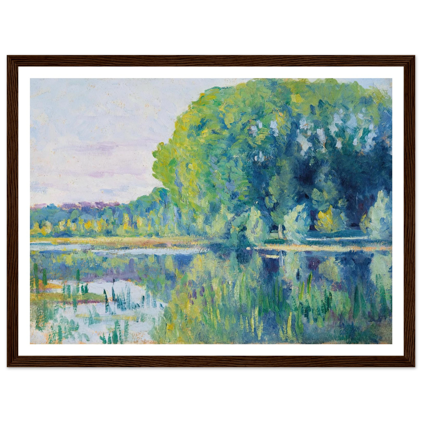 Moulineux, L’Etang (c. 1900–1905) Art Print | Maximilien Luce - Framed Poster - 30x40 cm / 12x16″ - Black frame