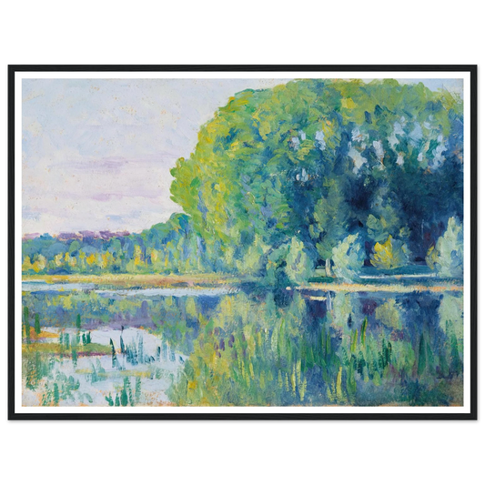 Moulineux, L’Etang (c. 1900–1905) Art Print | Maximilien Luce - Framed Poster - 30x40 cm / 12x16″ - Black frame