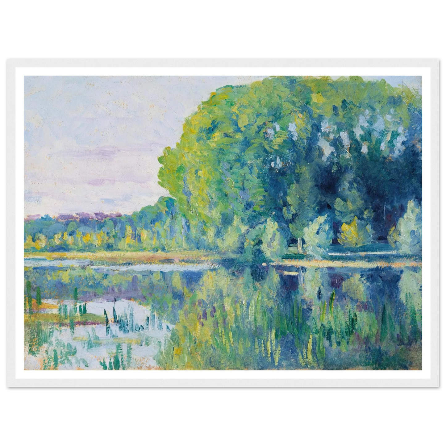 Moulineux, L’Etang (c. 1900–1905) Art Print | Maximilien Luce - Framed Poster - 30x40 cm / 12x16″ - Black frame