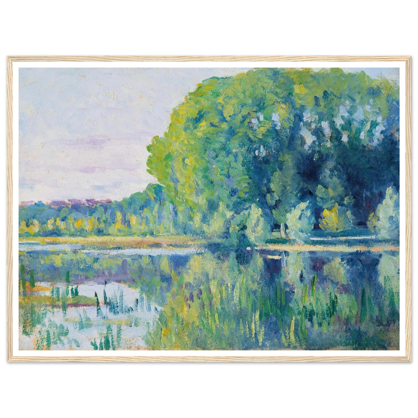 Moulineux, L’Etang (c. 1900–1905) Art Print | Maximilien Luce - Framed Poster - 30x40 cm / 12x16″ - Black frame