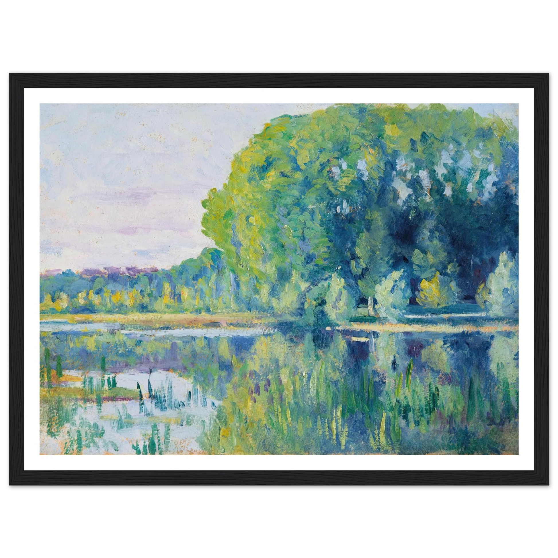 Moulineux, L’Etang (c. 1900–1905) Art Print | Maximilien Luce - Framed Poster - 30x40 cm / 12x16″ - Black frame
