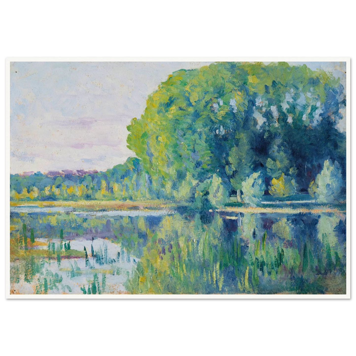 Moulineux, L’Etang (c. 1900–1905) Art Print | Maximilien Luce - Framed Poster - 30x40 cm / 12x16″ - Black frame