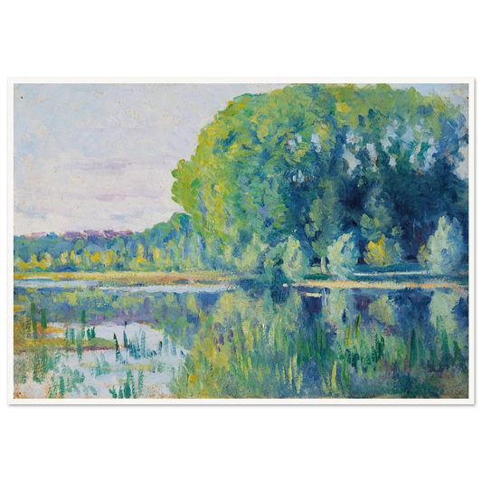 Moulineux, L’Etang (c. 1900–1905) Art Print | Maximilien Luce - Framed Poster - 30x40 cm / 12x16″ - Black frame