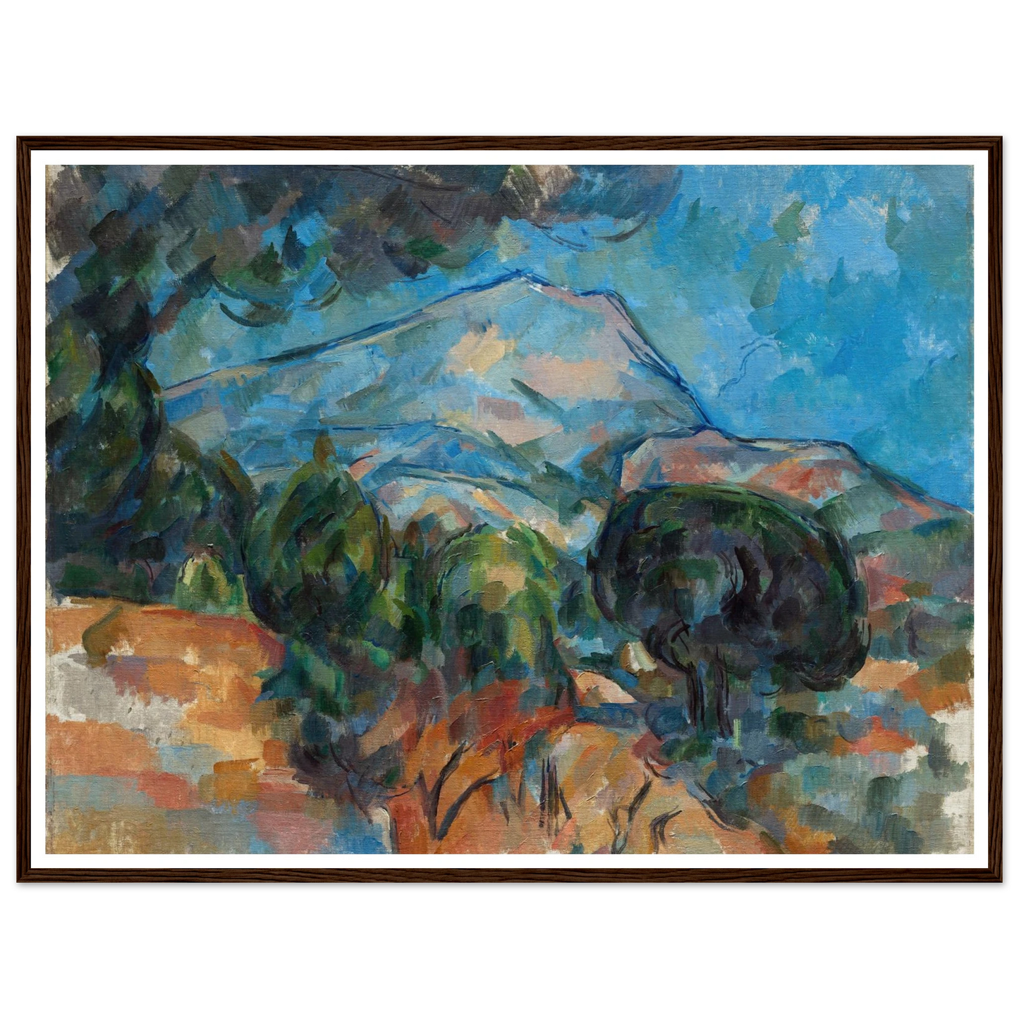 Mount Sainte-Victoire (c. 1904) Art Print | Paul Cezanne - Framed Poster - 30x40 cm / 12x16″ - Black frame