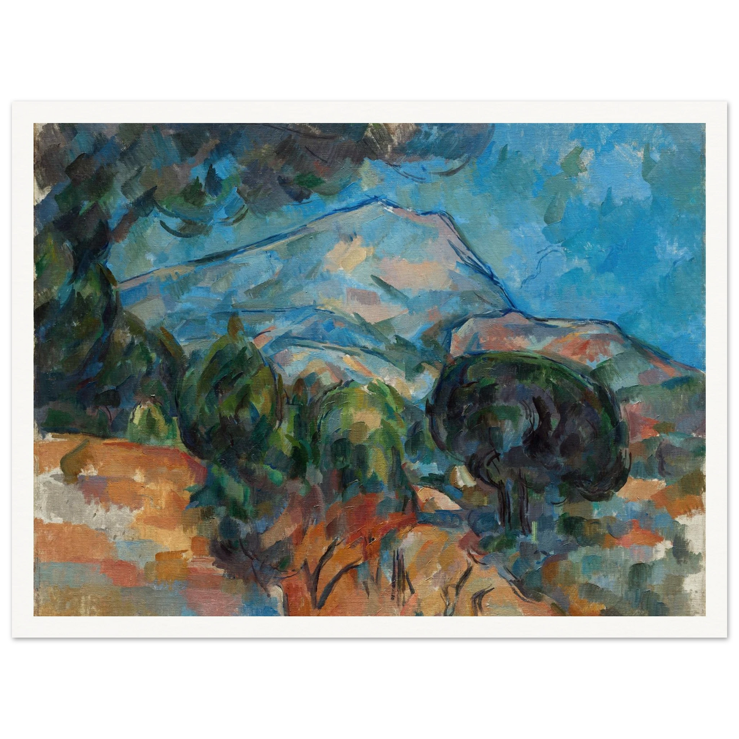 Mount Sainte-Victoire (c. 1904) Art Print | Paul Cezanne - Framed Poster - 30x40 cm / 12x16″ - Black frame