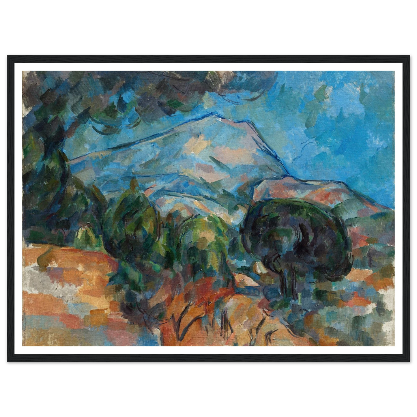 Mount Sainte-Victoire (c. 1904) Art Print | Paul Cezanne - Framed Poster - 30x40 cm / 12x16″ - Black frame