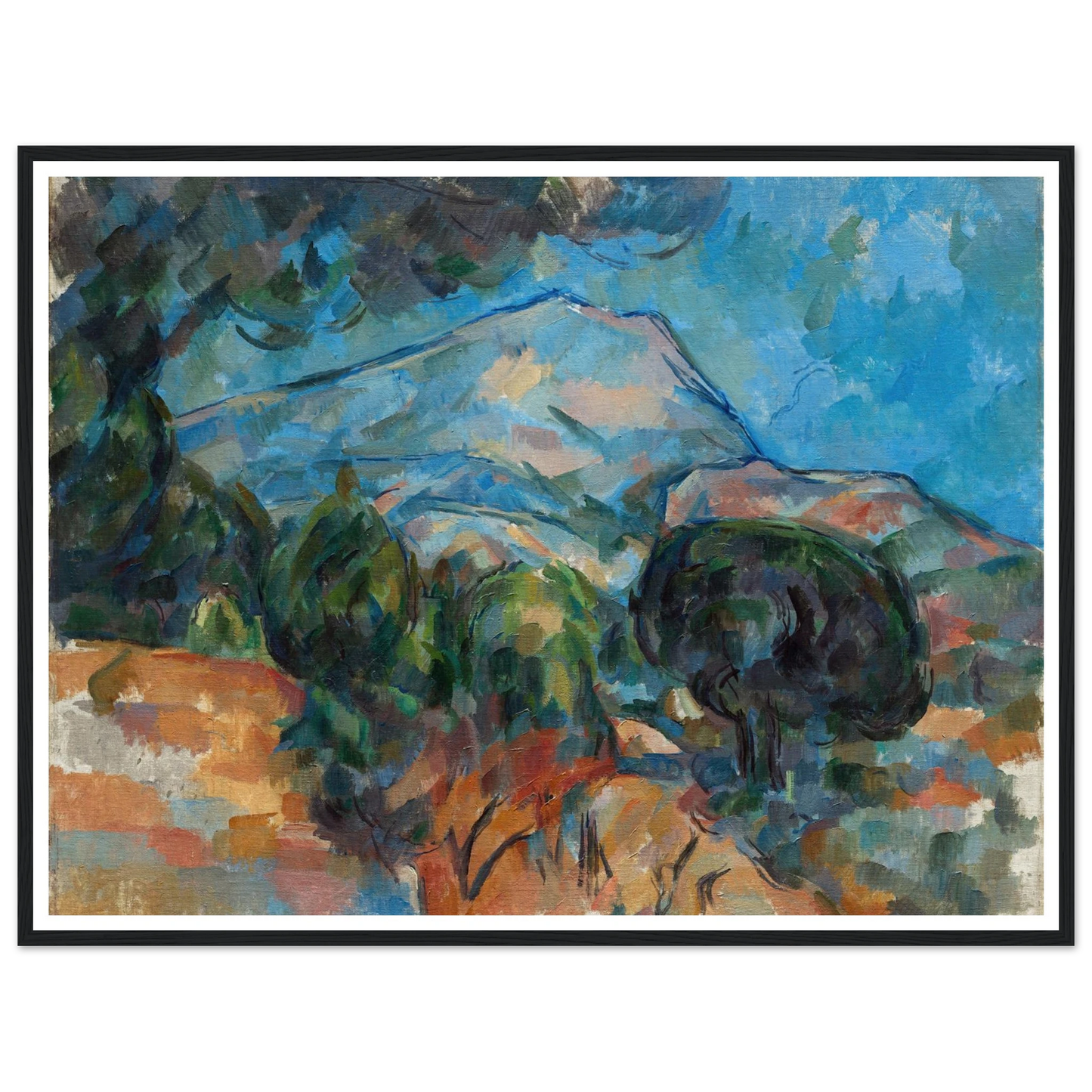 Mount Sainte-Victoire (c. 1904) Art Print | Paul Cezanne - Framed Poster - 30x40 cm / 12x16″ - Black frame