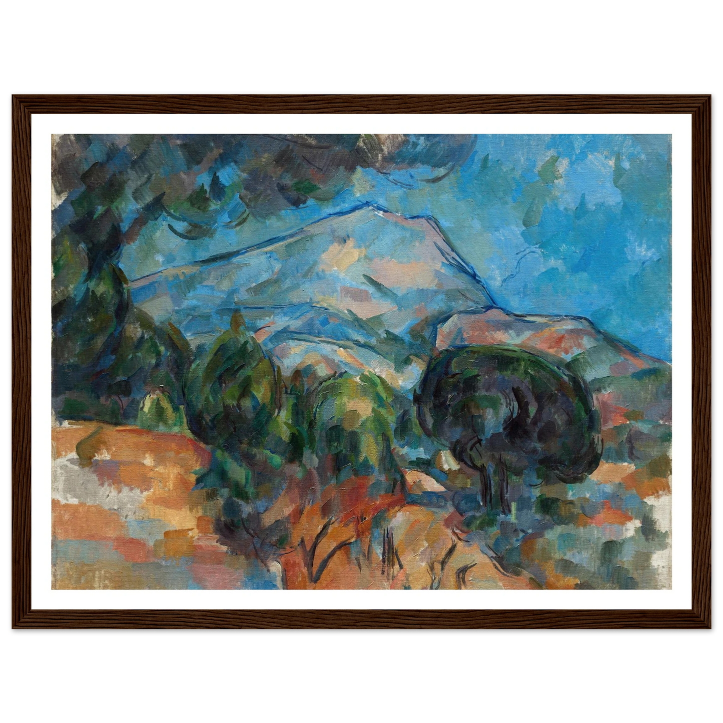 Mount Sainte-Victoire (c. 1904) Art Print | Paul Cezanne - Framed Poster - 30x40 cm / 12x16″ - Black frame