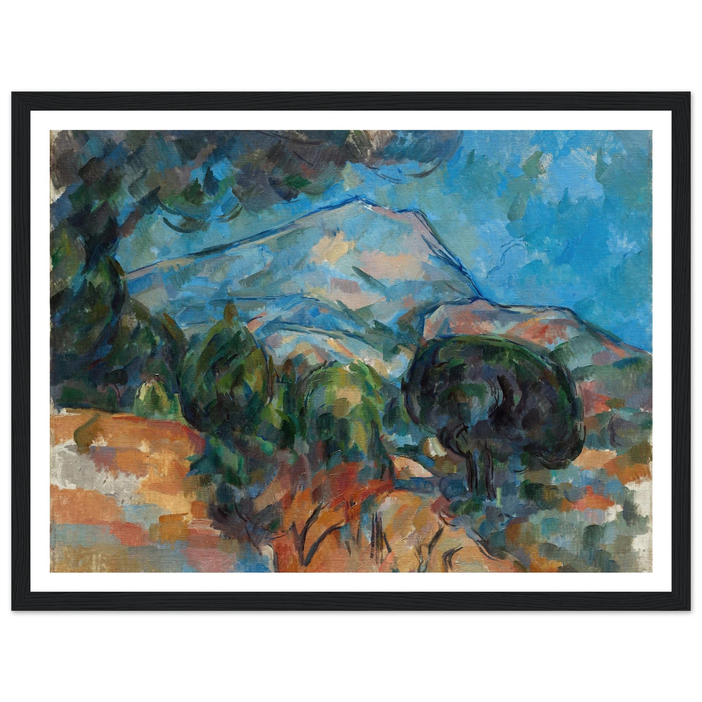 Mount Sainte-Victoire (c. 1904) Art Print | Paul Cezanne - Framed Poster - 30x40 cm / 12x16″ - Black frame