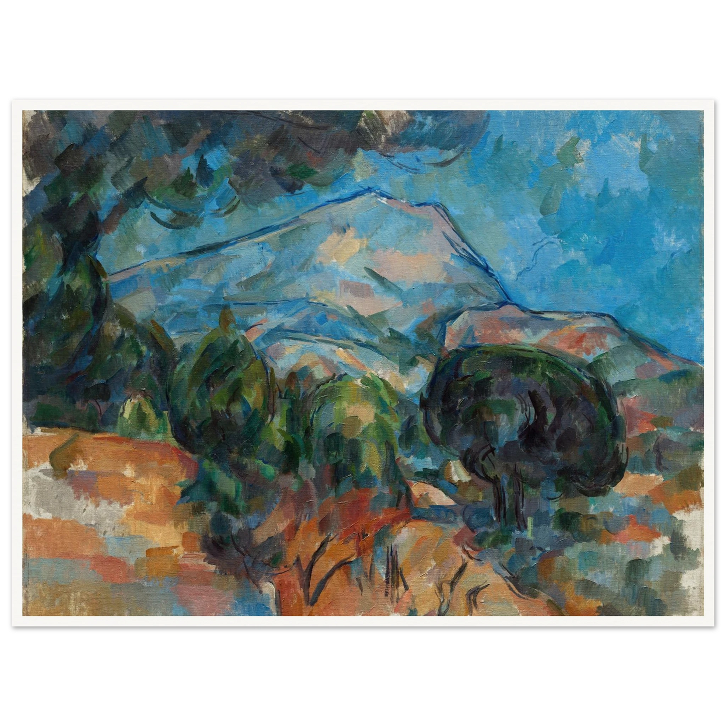 Mount Sainte-Victoire (c. 1904) Art Print | Paul Cezanne - Framed Poster - 30x40 cm / 12x16″ - Black frame