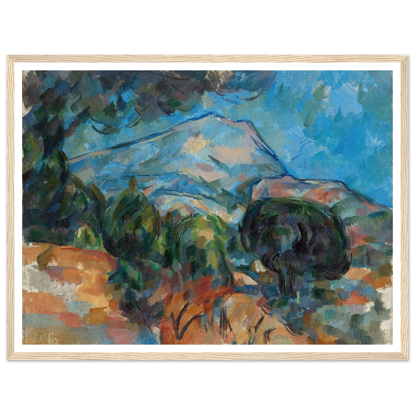 Mount Sainte-Victoire (c. 1904) Art Print | Paul Cezanne - Framed Poster - 30x40 cm / 12x16″ - Black frame