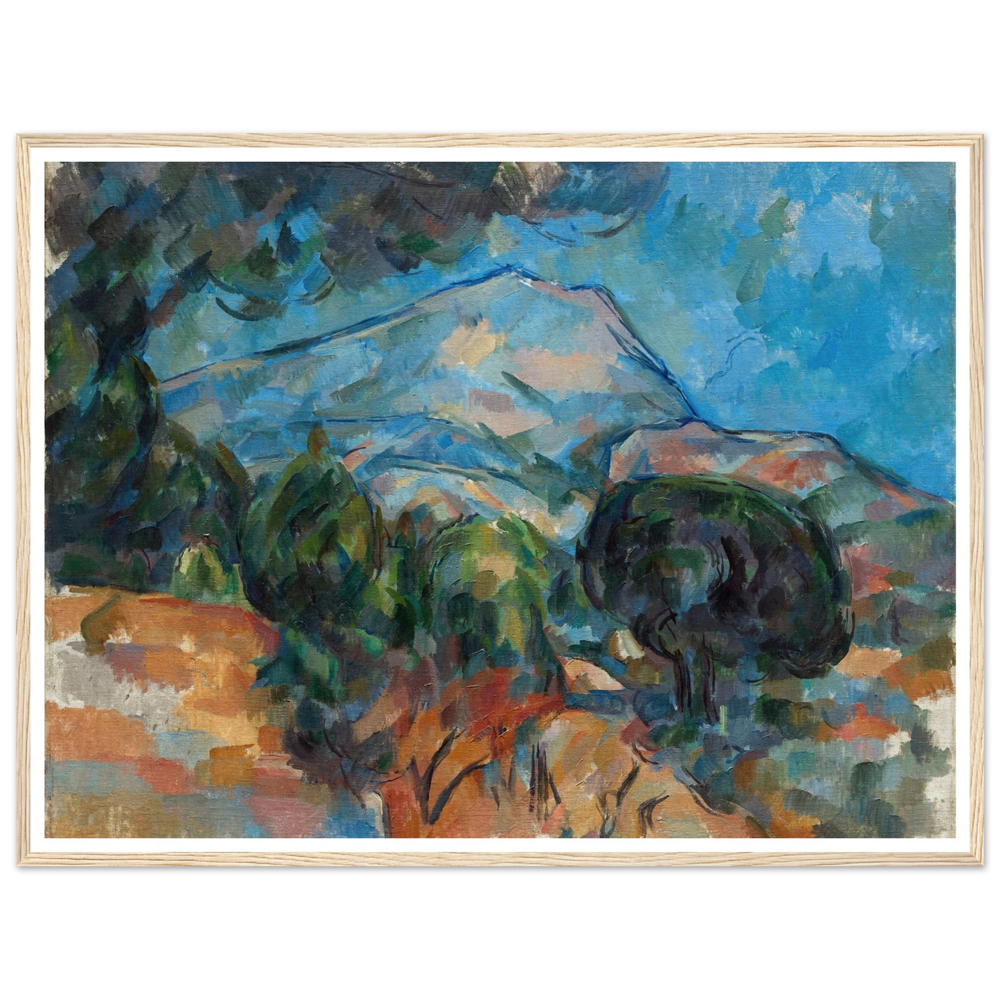 Mount Sainte-Victoire (c. 1904) Art Print | Paul Cezanne - Framed Poster - 30x40 cm / 12x16″ - Black frame