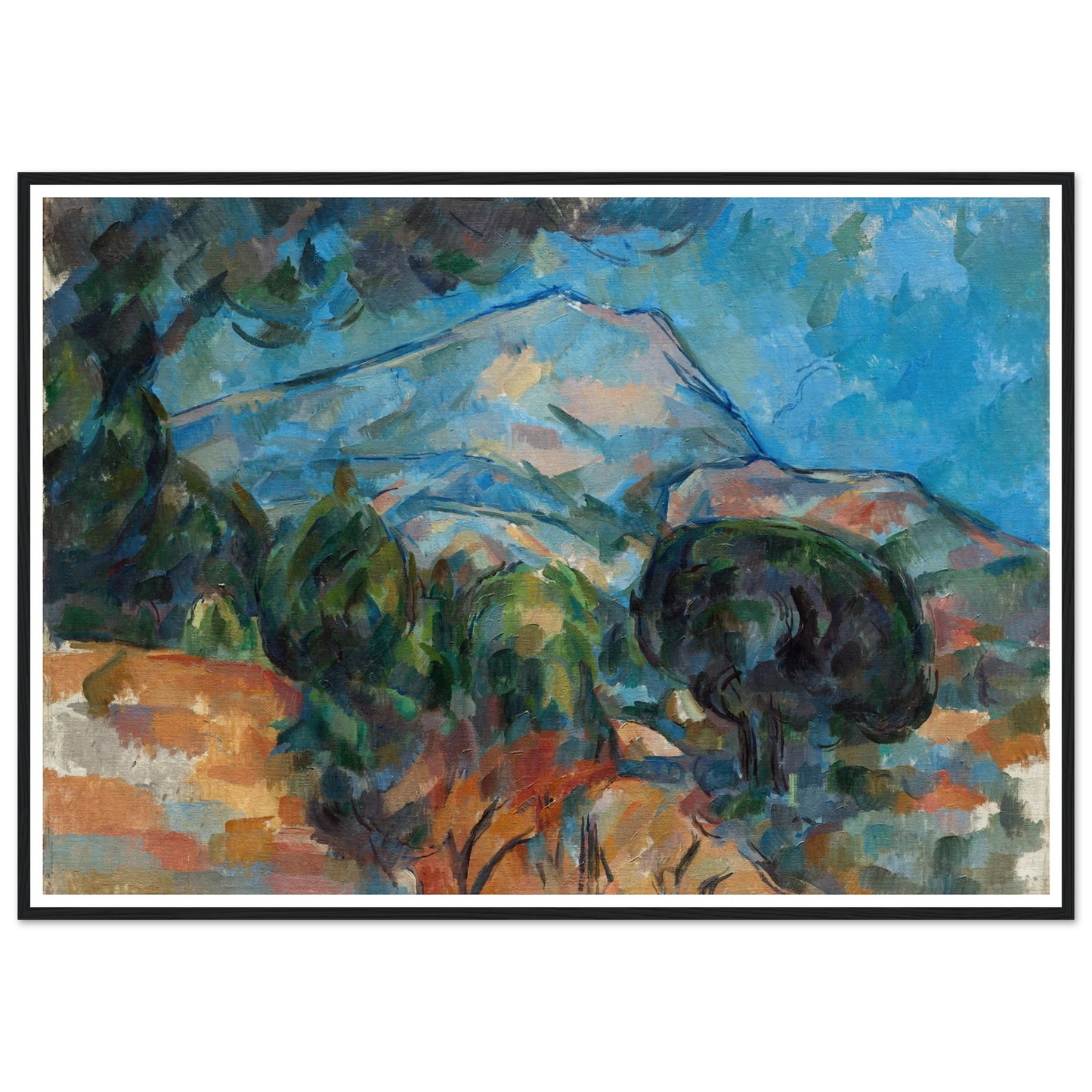 Mount Sainte-Victoire (c. 1904) Art Print | Paul Cezanne - Framed Poster - 30x40 cm / 12x16″ - Black frame