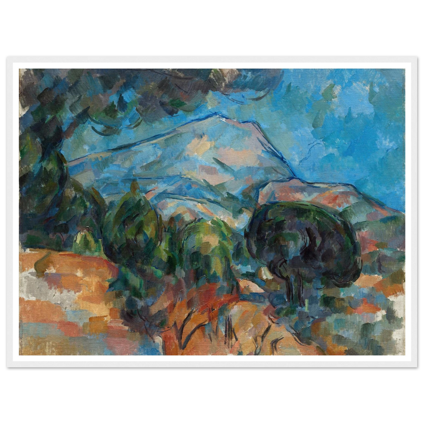 Mount Sainte-Victoire (c. 1904) Art Print | Paul Cezanne - Framed Poster - 30x40 cm / 12x16″ - Black frame