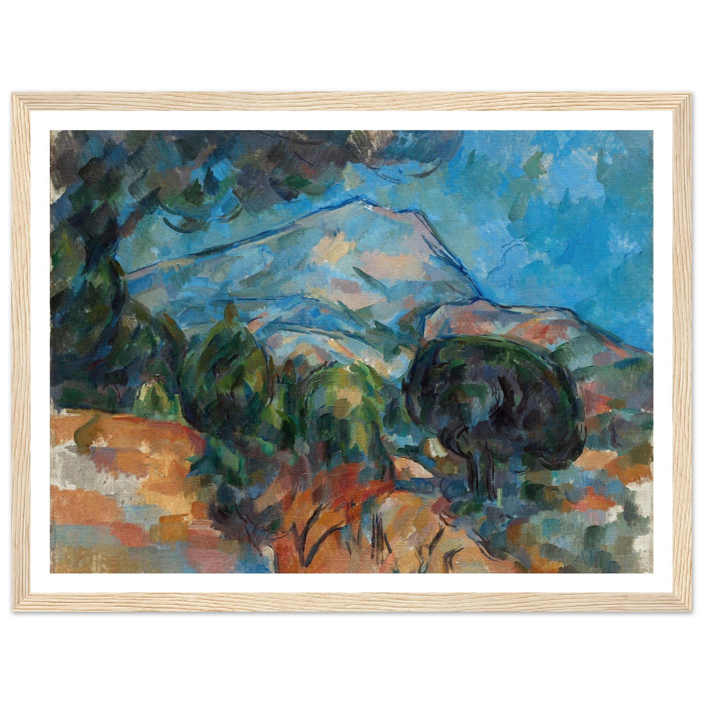 Mount Sainte-Victoire (c. 1904) Art Print | Paul Cezanne - Framed Poster - 30x40 cm / 12x16″ - Black frame