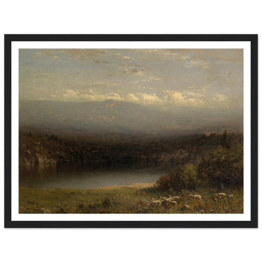 Mountain Lake (1877) Art Print | Alexander Helwig Wyant - Framed Poster - 30x40 cm / 12x16″ - Black frame