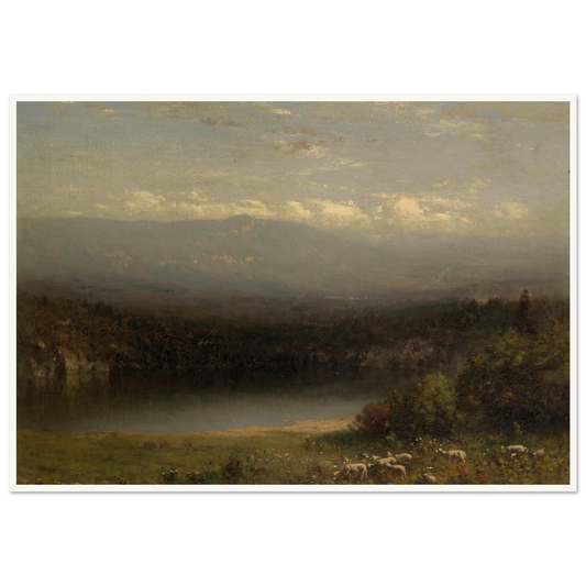 Mountain Lake (1877) Art Print | Alexander Helwig Wyant - Framed Poster - 30x40 cm / 12x16″ - Black frame