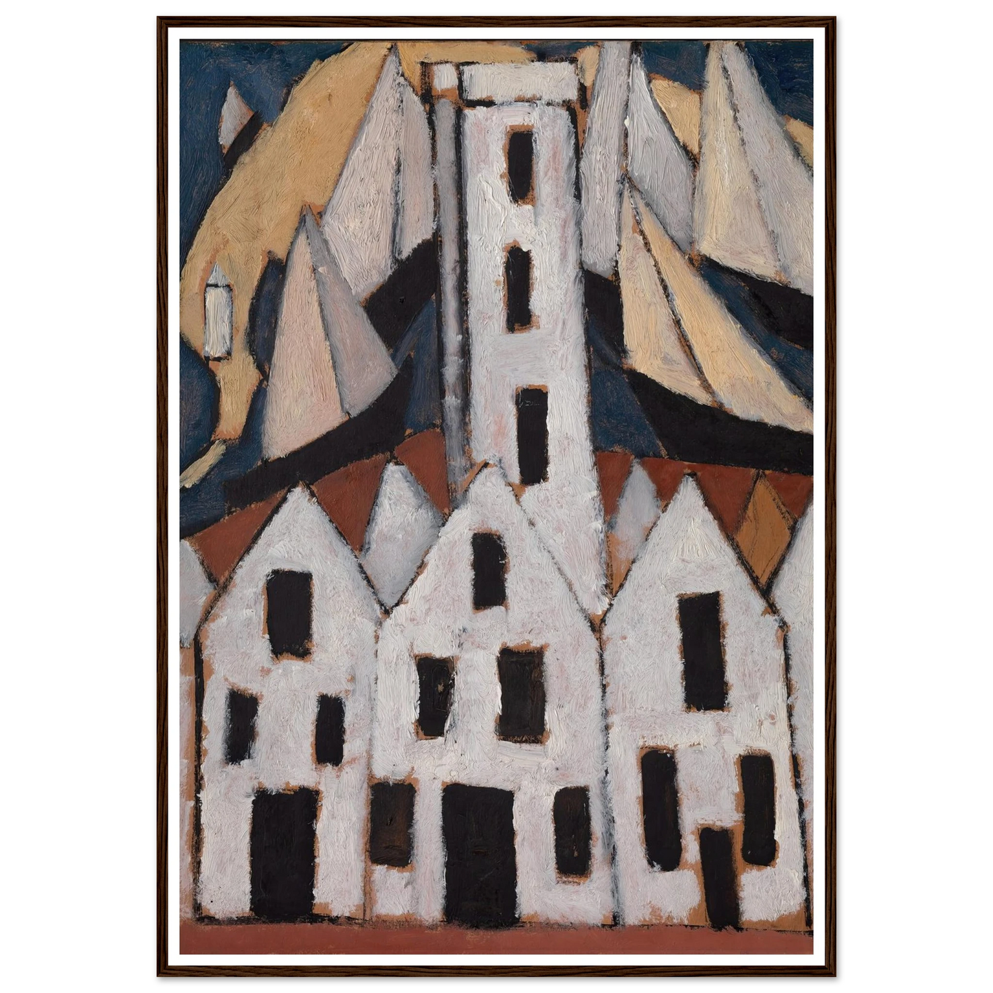 Movement No. 5, Provincetown Houses (1916) Art Print | Marsden Hartley - Framed Poster - 30x40 cm / 12x16″ - Black frame