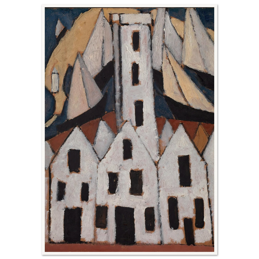 Movement No. 5, Provincetown Houses (1916) Art Print | Marsden Hartley - Framed Poster - 30x40 cm / 12x16″ - Black frame