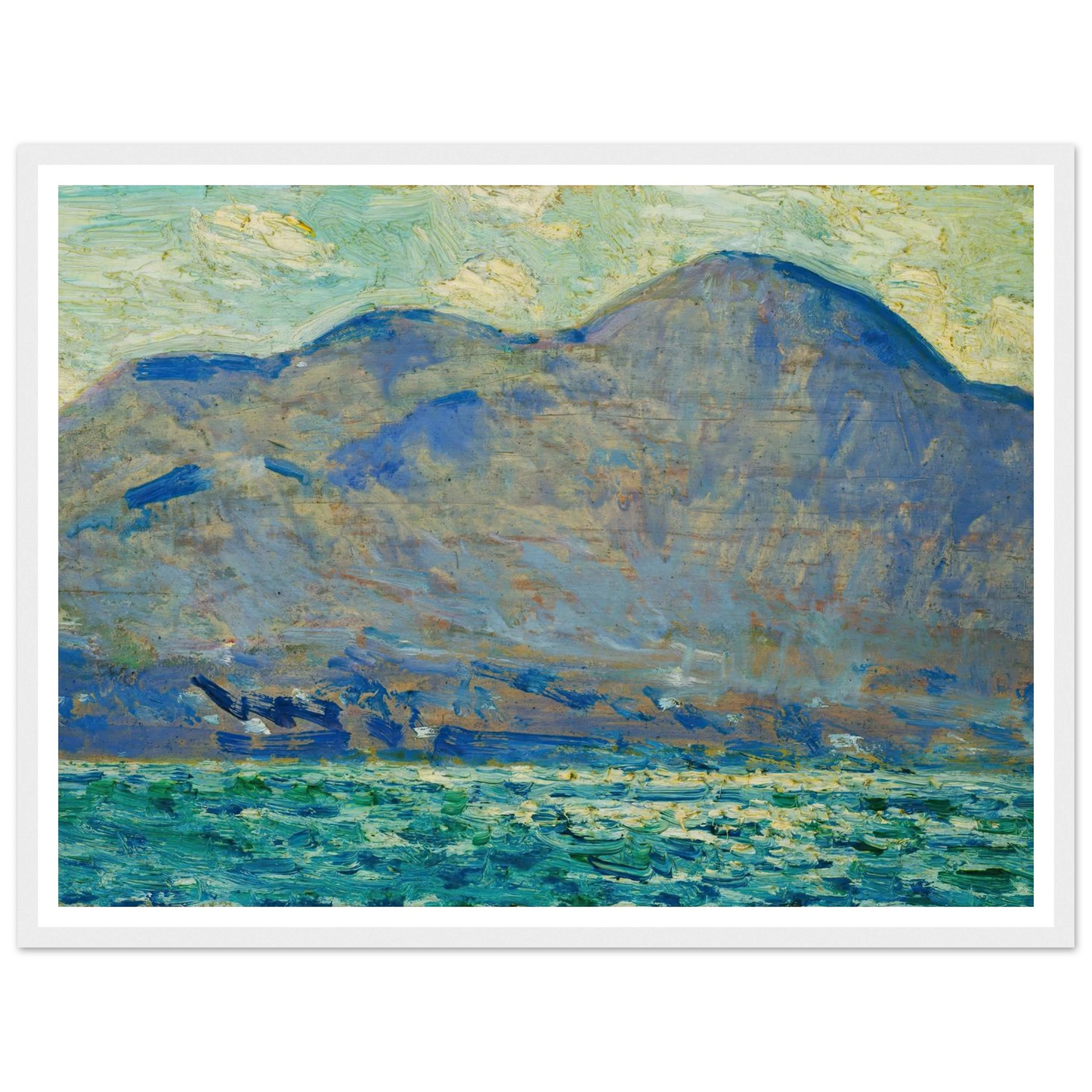 Mt. Beacon at Newburgh Art Print | Childe Hassam - Framed Poster - 30x40 cm / 12x16″ - Black frame