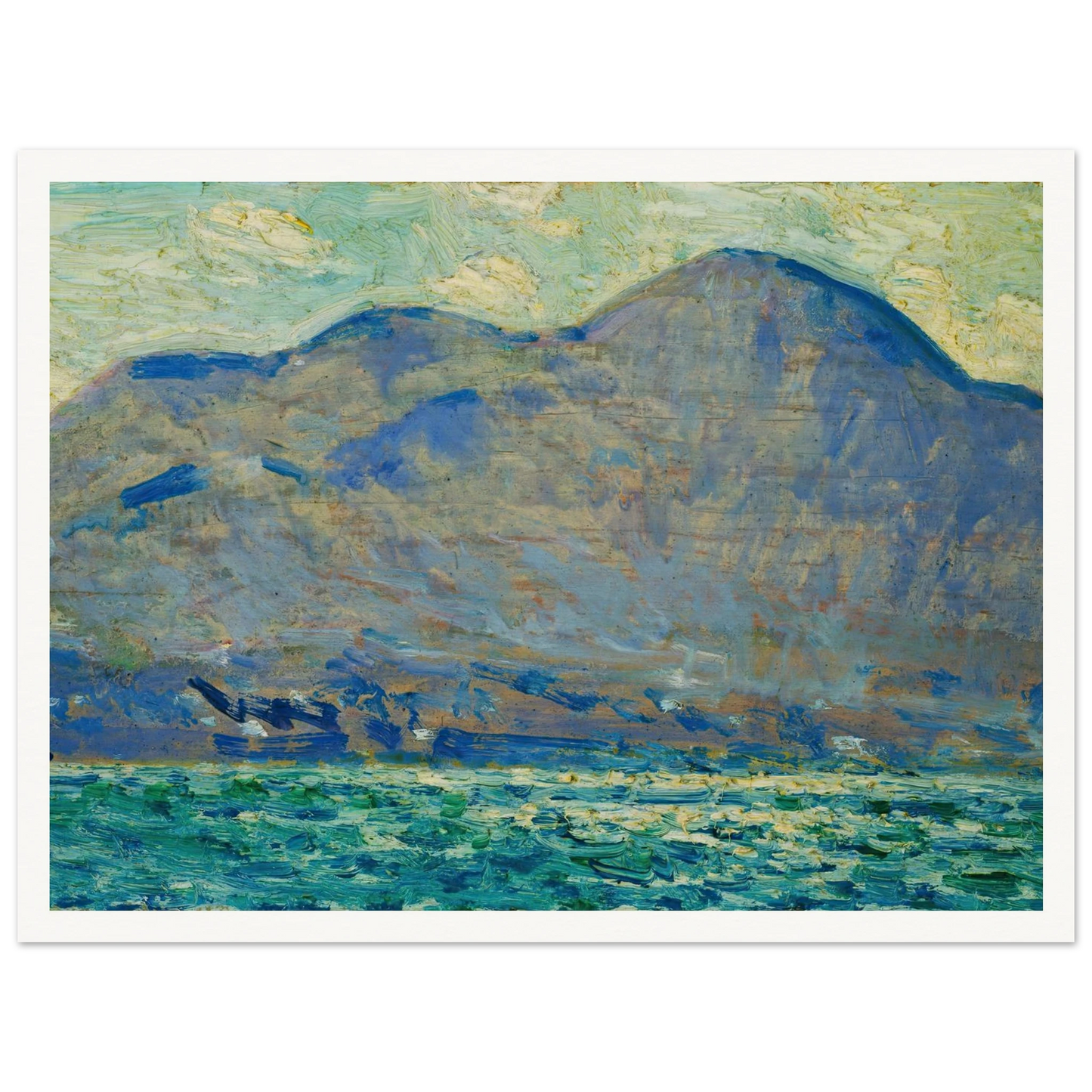 Mt. Beacon at Newburgh Art Print | Childe Hassam - Framed Poster - 30x40 cm / 12x16″ - Black frame