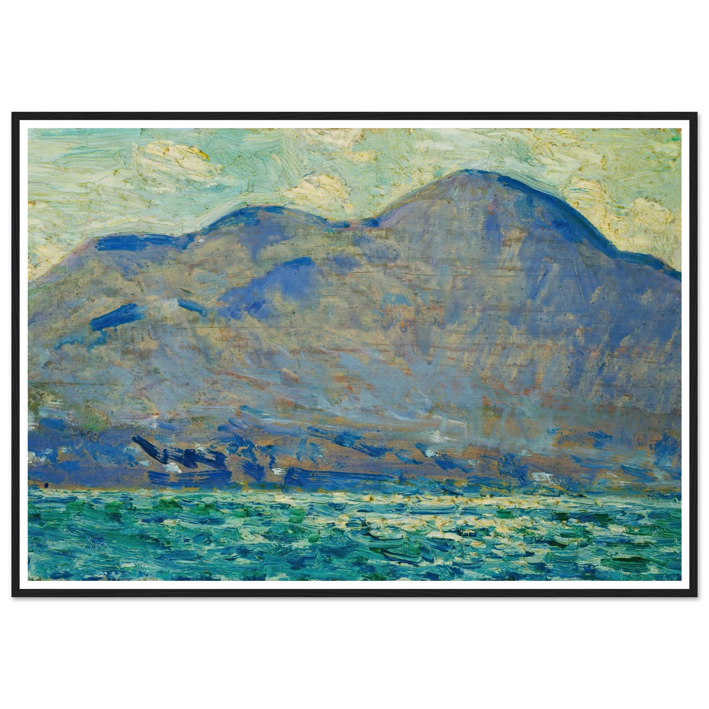 Mt. Beacon at Newburgh Art Print | Childe Hassam - Framed Poster - 30x40 cm / 12x16″ - Black frame