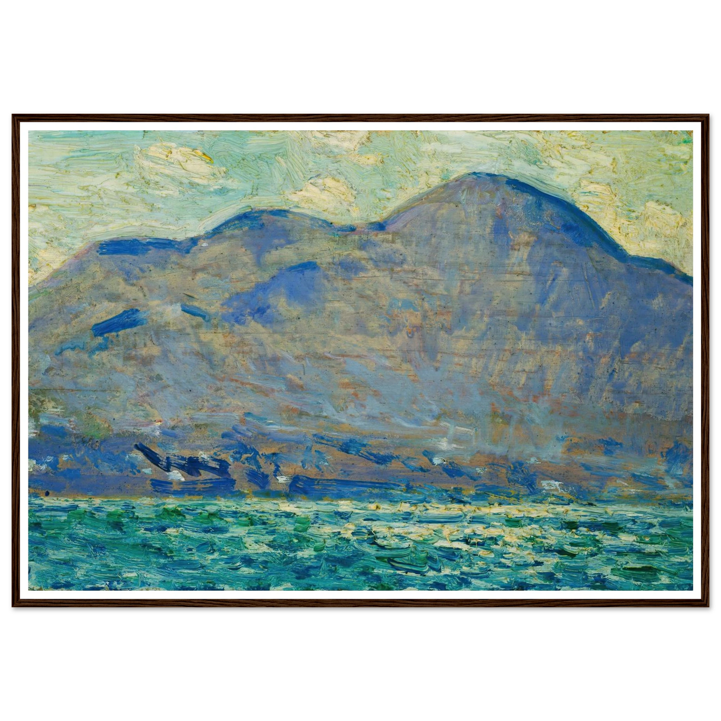 Mt. Beacon at Newburgh Art Print | Childe Hassam - Framed Poster - 30x40 cm / 12x16″ - Black frame