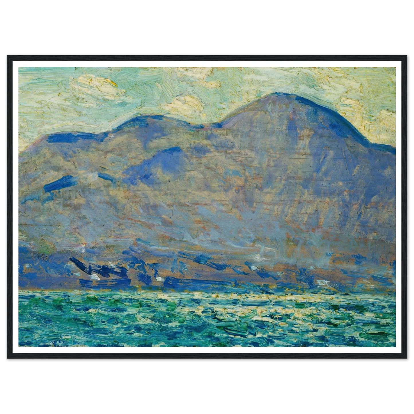 Mt. Beacon at Newburgh Art Print | Childe Hassam - Framed Poster - 30x40 cm / 12x16″ - Black frame