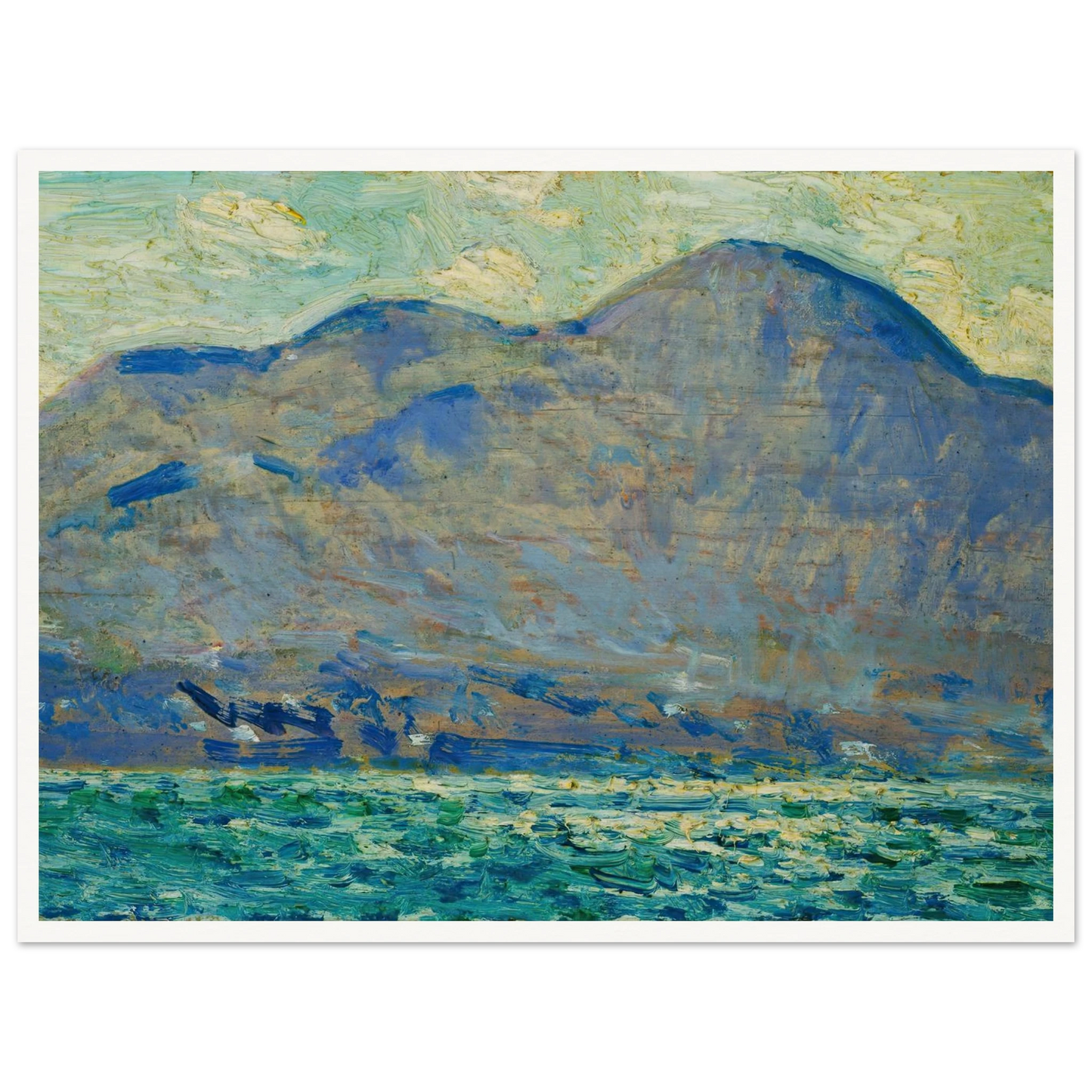 Mt. Beacon at Newburgh Art Print | Childe Hassam - Framed Poster - 30x40 cm / 12x16″ - Black frame