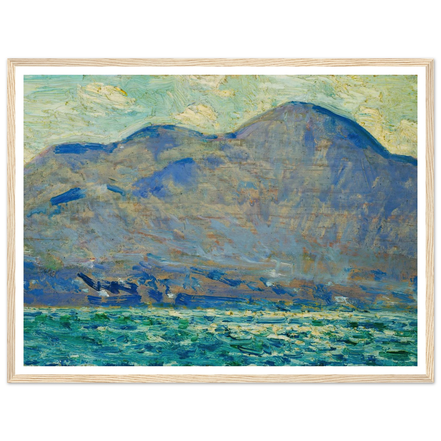 Mt. Beacon at Newburgh Art Print | Childe Hassam - Framed Poster - 30x40 cm / 12x16″ - Black frame
