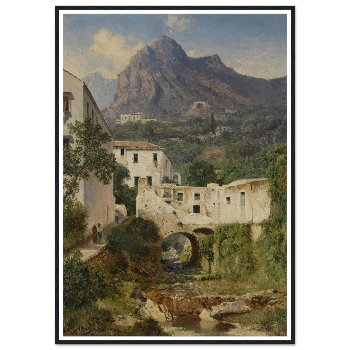 Mühltal bei Amalfi Art Print | Albert Zimmermann - Framed Poster - 30x40 cm / 12x16″ - Black frame