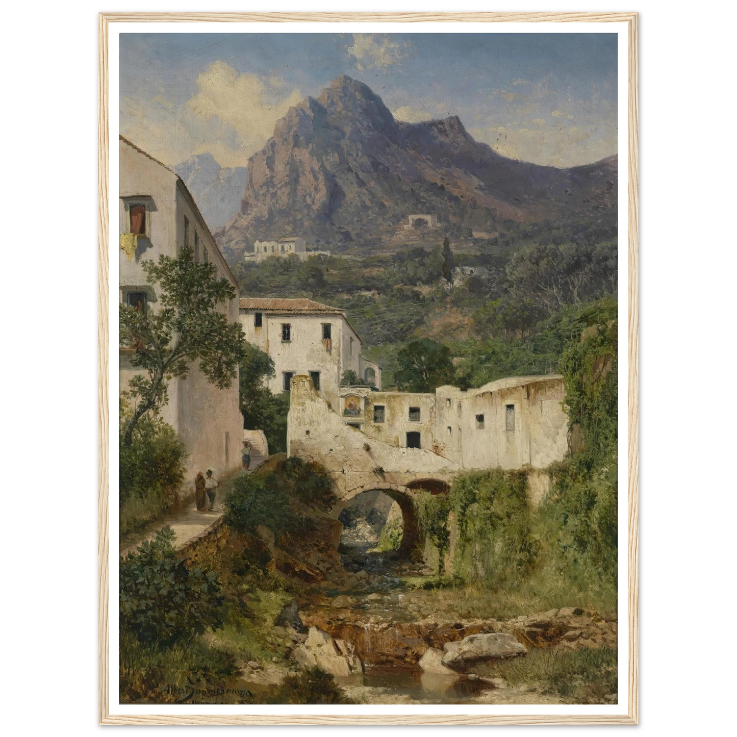 Mühltal bei Amalfi Art Print | Albert Zimmermann - Framed Poster - 30x40 cm / 12x16″ - Black frame