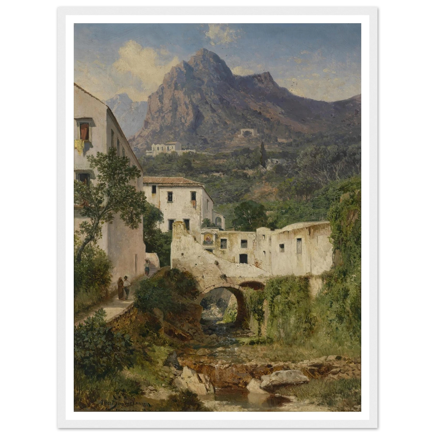 Mühltal bei Amalfi Art Print | Albert Zimmermann - Framed Poster - 30x40 cm / 12x16″ - Black frame