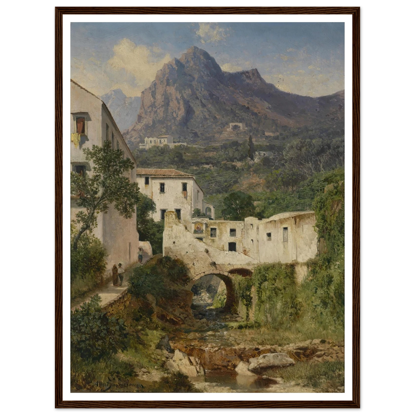 Mühltal bei Amalfi Art Print | Albert Zimmermann - Framed Poster - 30x40 cm / 12x16″ - Black frame