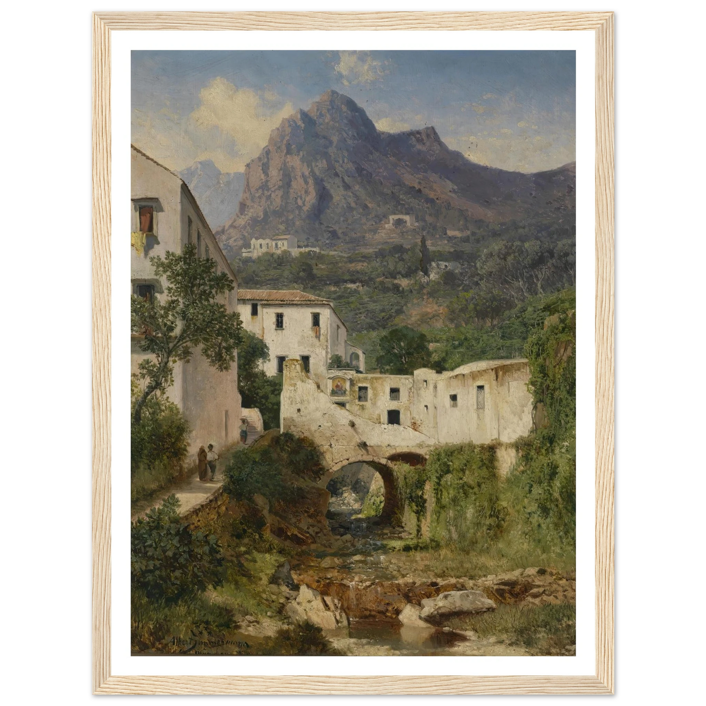 Mühltal bei Amalfi Art Print | Albert Zimmermann - Framed Poster - 30x40 cm / 12x16″ - Black frame