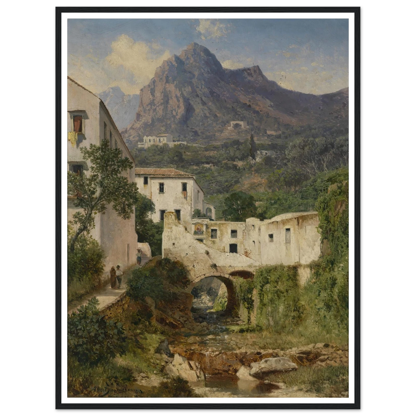 Mühltal bei Amalfi Art Print | Albert Zimmermann - Framed Poster - 30x40 cm / 12x16″ - Black frame