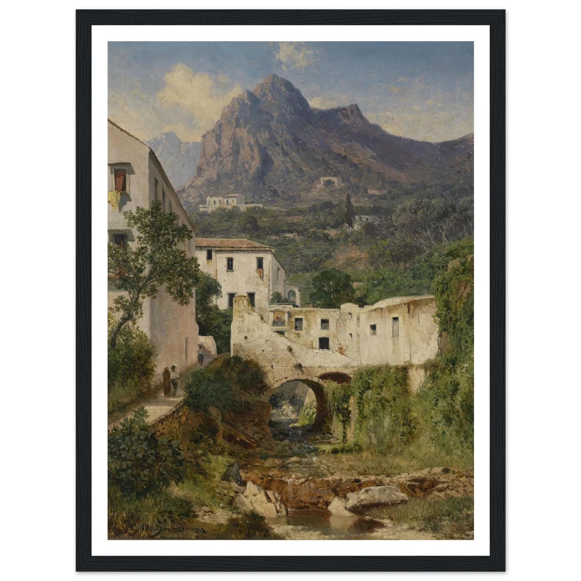 Mühltal bei Amalfi Art Print | Albert Zimmermann - Framed Poster - 30x40 cm / 12x16″ - Black frame