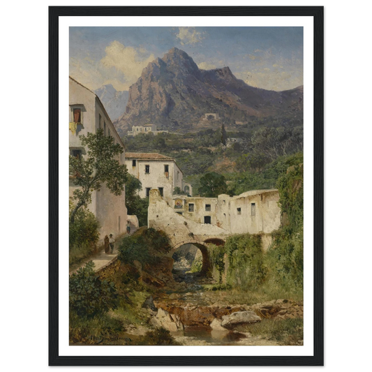 Mühltal bei Amalfi Art Print | Albert Zimmermann - Framed Poster - 30x40 cm / 12x16″ - Black frame