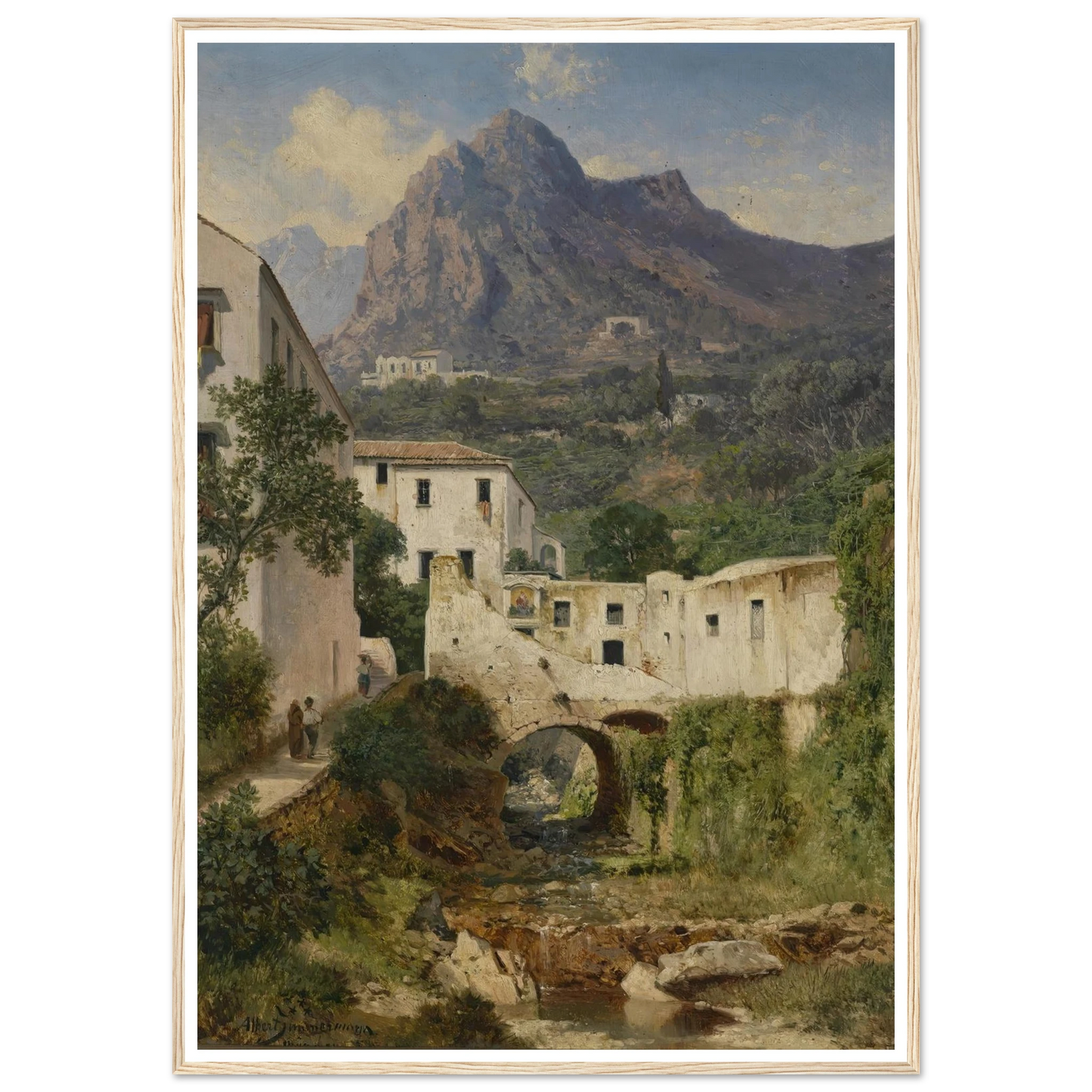 Mühltal bei Amalfi Art Print | Albert Zimmermann - Framed Poster - 30x40 cm / 12x16″ - Black frame